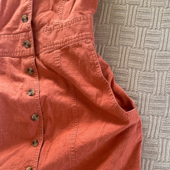 Prana Hemp/Organic Cotton Terracotta Button-Down Midi Dress - Picture 10 of 13